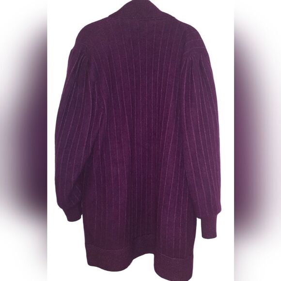 Vintage Connie A Lee Purple Angora Cardigan Sweater M/L Dark Romantic Luxurious - Picture 8 of 8